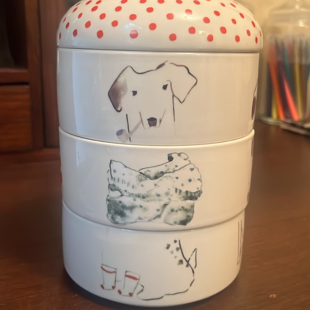 Anthropologie Dog 3 PIECE STACKABLE  SET - Picture 3 of 4